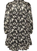 Robe &agrave; motifs avec volants et manches longues, Noir, Packshot image number 1