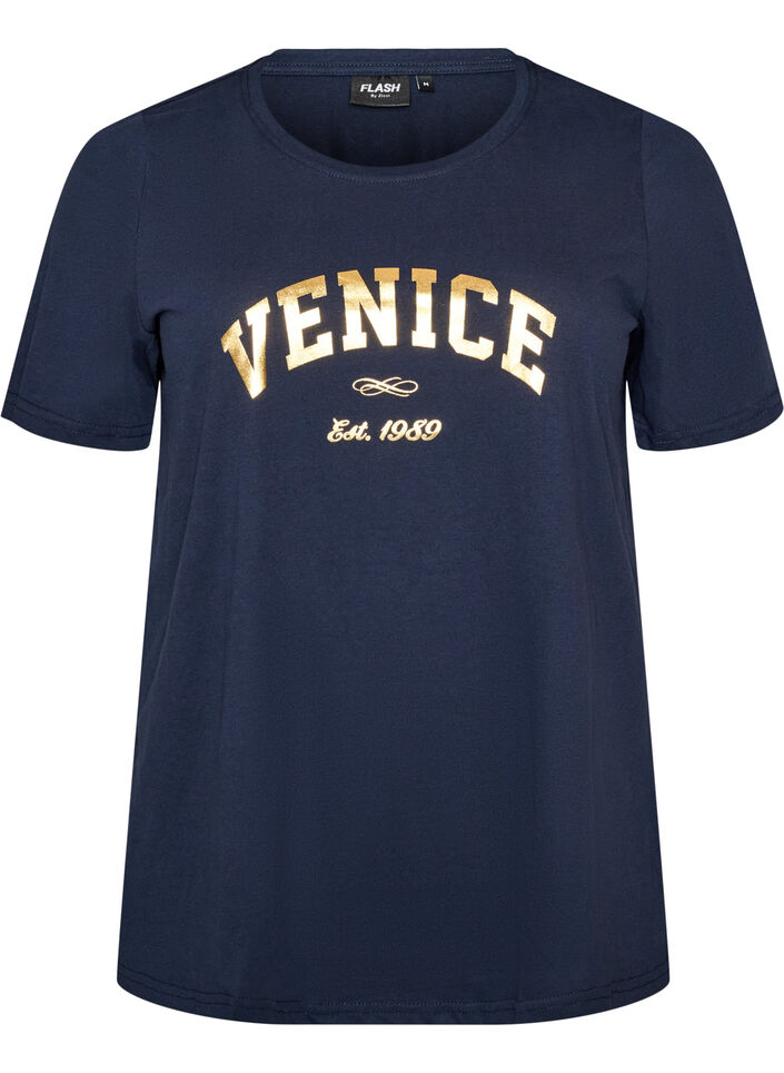 T-shirt avec motif, Bleu, Packshot image number 0