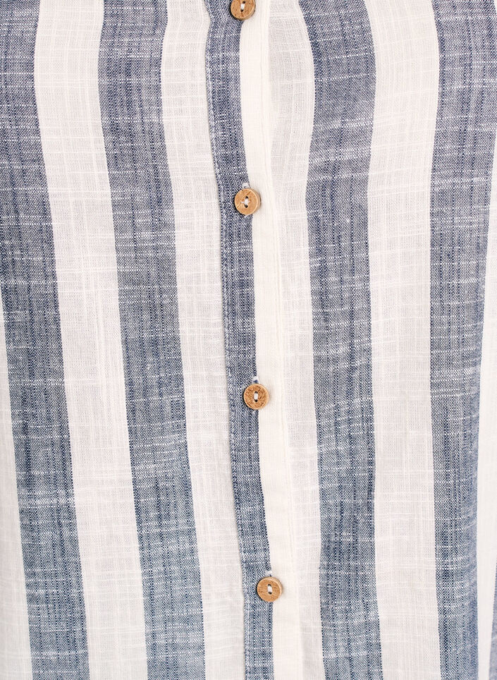 Chemisier en coton avec col en V, Bleu, Packshot image number 2