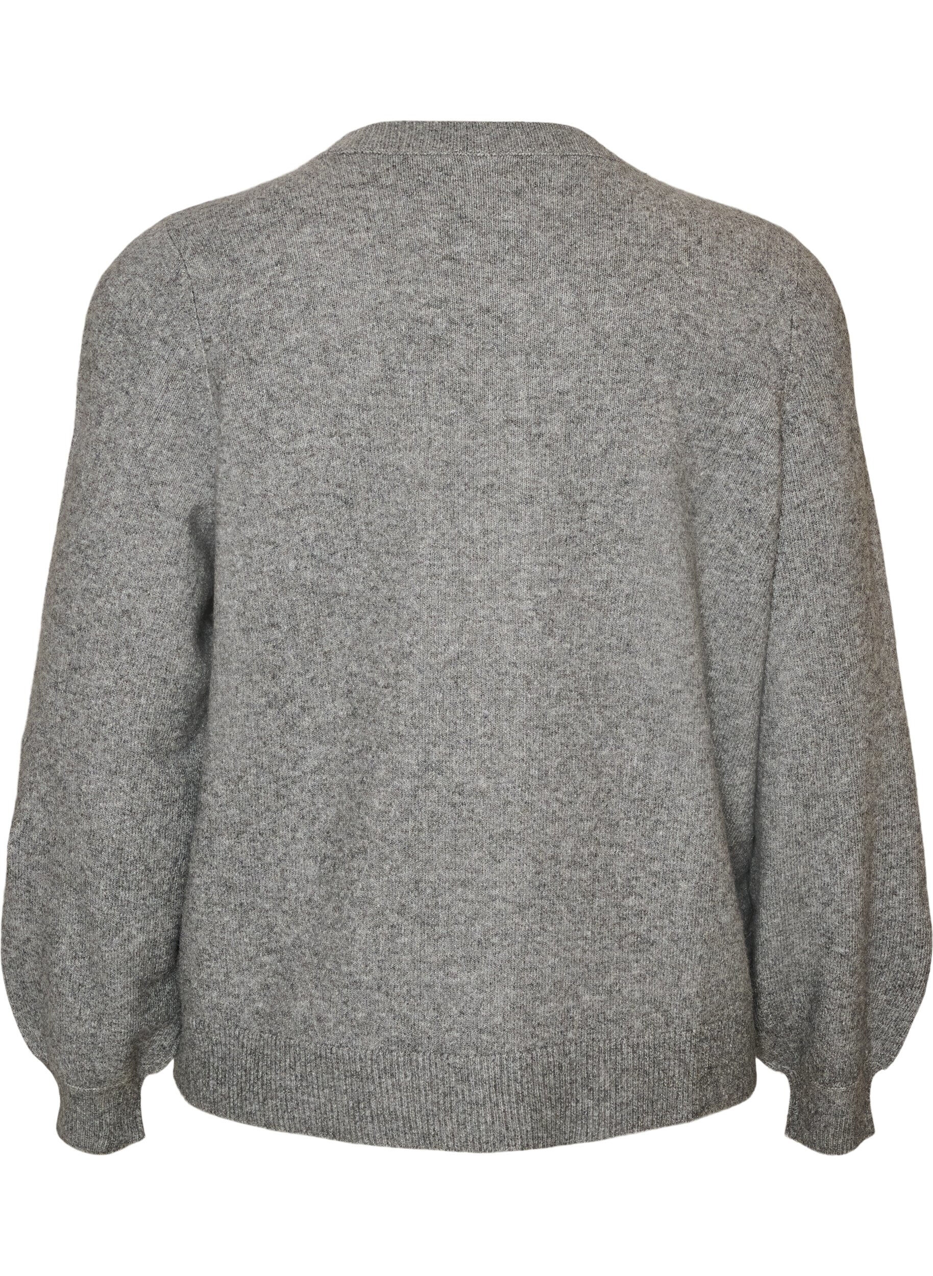 ZizziCardigan en maille douce avec boutons dor&eacute;s, Gris, Packshot image number 1