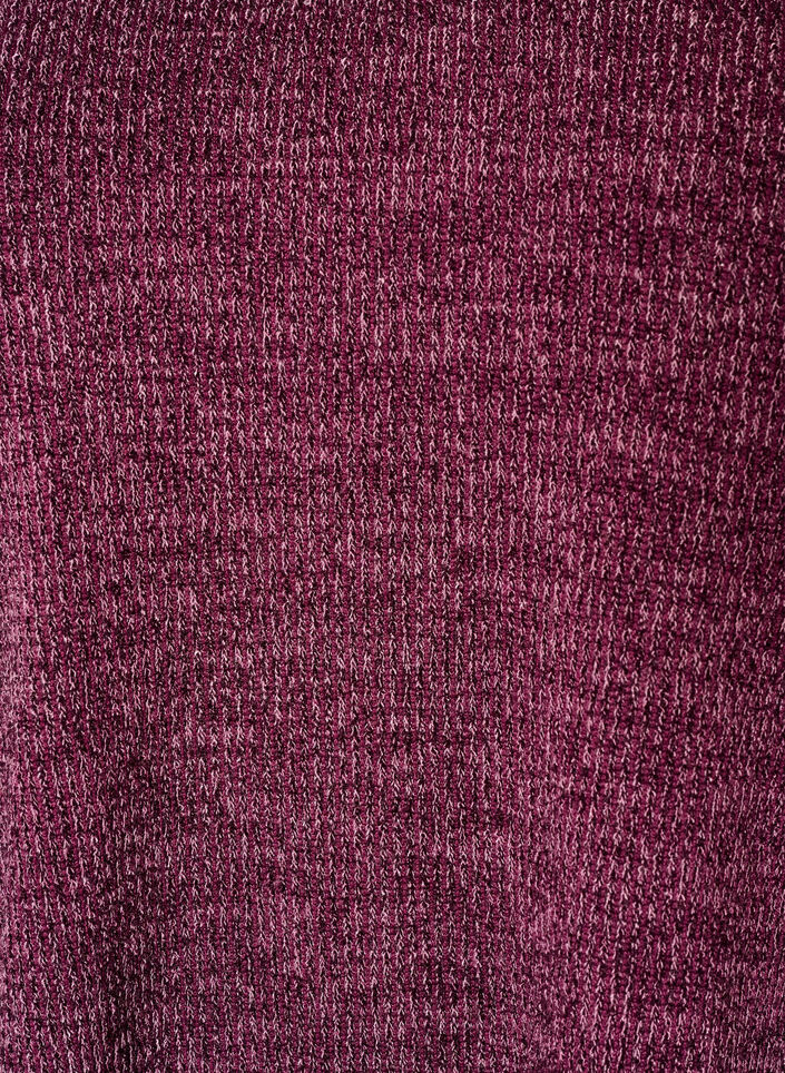 Blouse en jersey avec col en V et manches longues, Bordeaux fonc&eacute;, Packshot image number 2