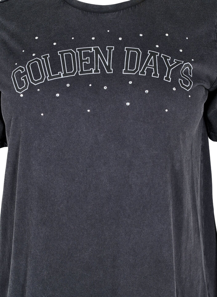 T-shirt en coton biologique avec impression graphique, Gris, Packshot image number 2