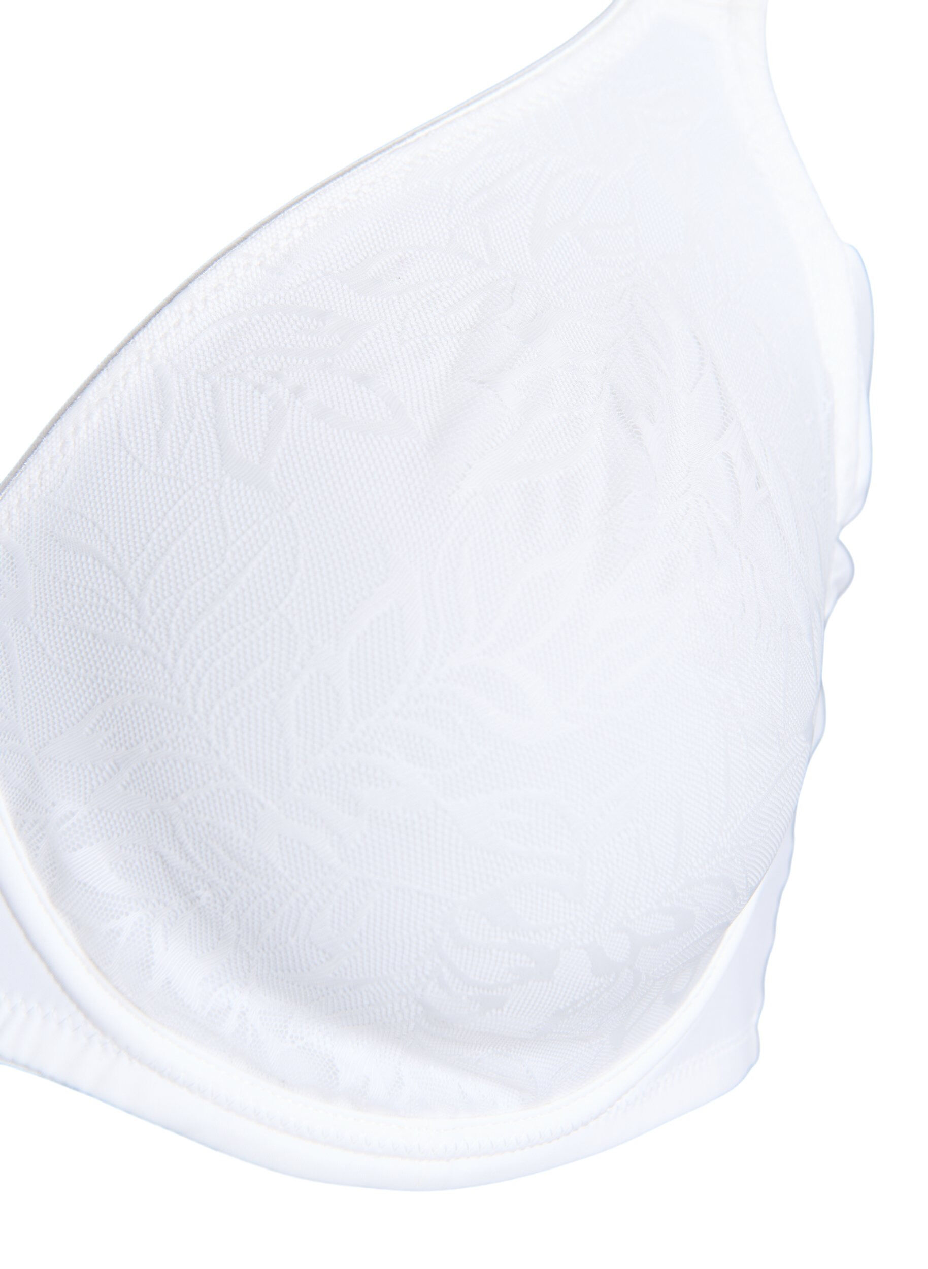 ZizziSoutien-gorge confort avec superposition en dentelle et bonnets moul&eacute;s, Blanc, Packshot image number 2