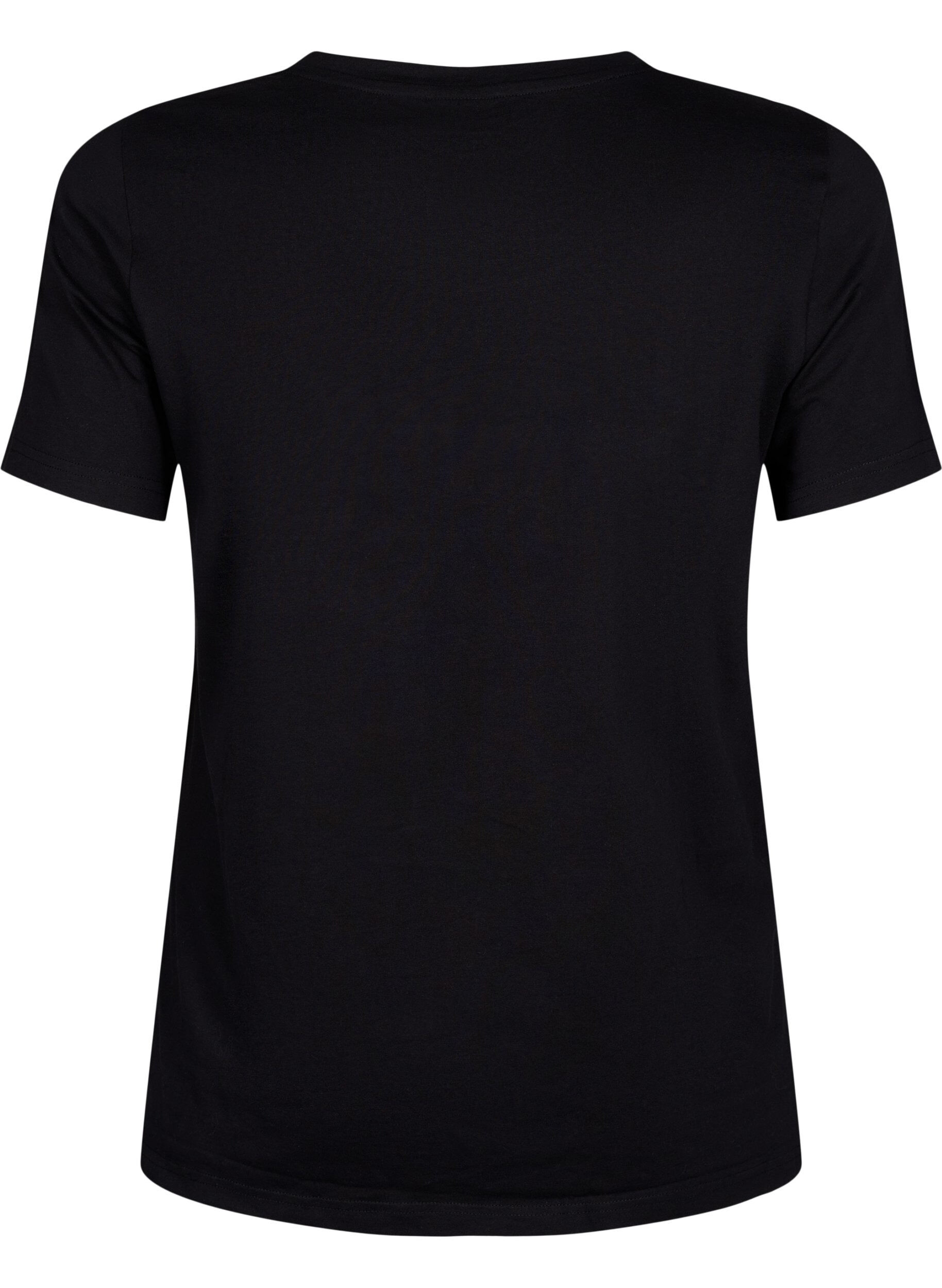 Zizzi T-shirt avec rivets en coton biologique, Black W. TR&Eacute;S, Packshot image number 1