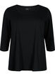 T-shirt en coton de base &agrave; manches 3/4, Noir, Packshot image number 0