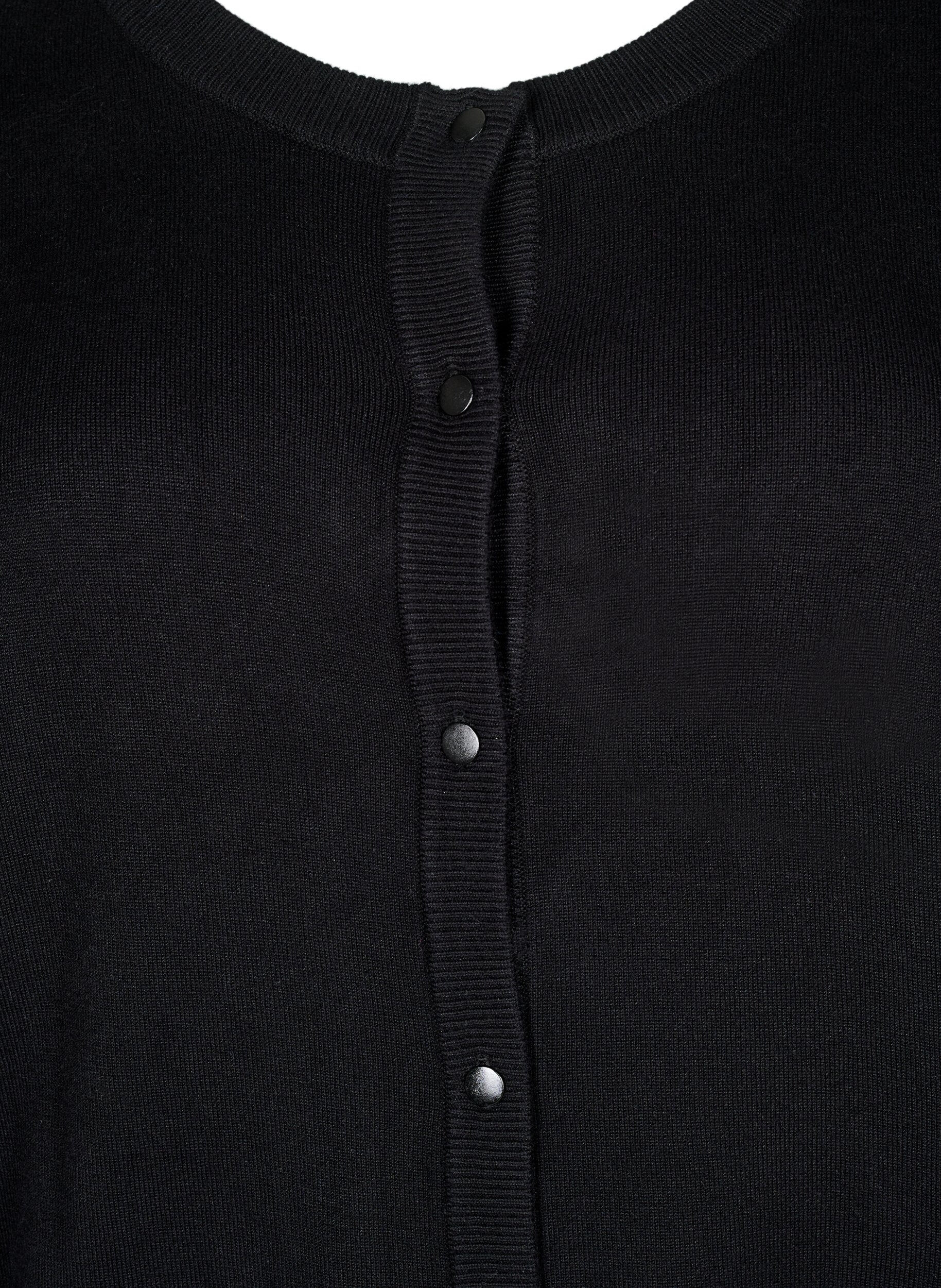 Zizzi 	 Cardigan en maille avec boutons en m&eacute;lange de viscose, Black, Packshot image number 2