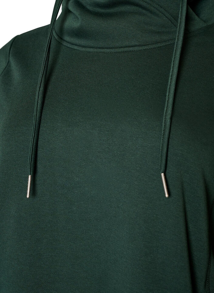 Sweat &agrave; col montant et poches, Vert fonc&eacute;, Packshot image number 2