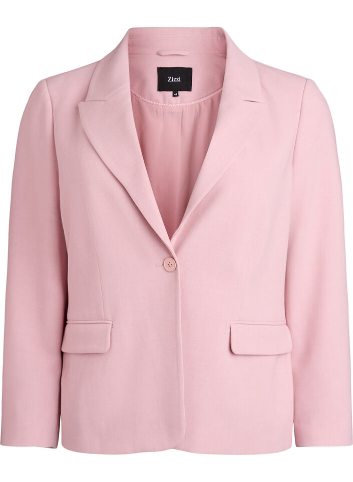 Blazer classique avec fermeture &agrave; bouton unique et poches, Rose, Packshot