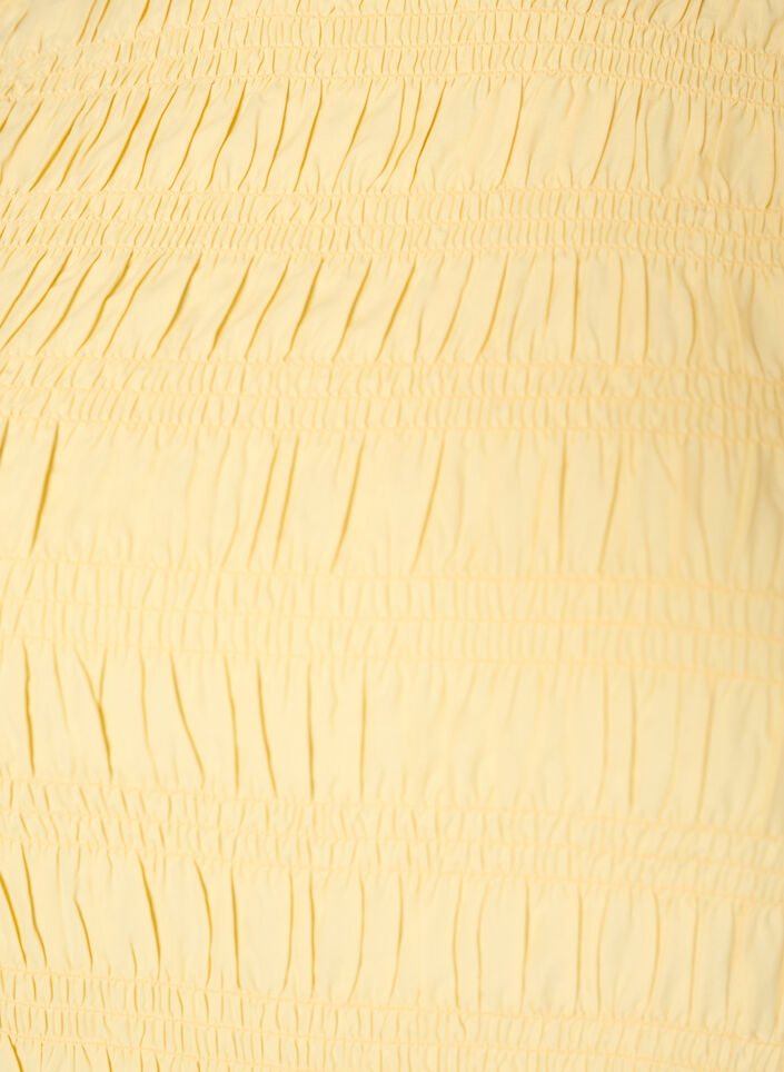 Haut smock&eacute; avec col bateau et basque, Jaune clair, Packshot image number 2