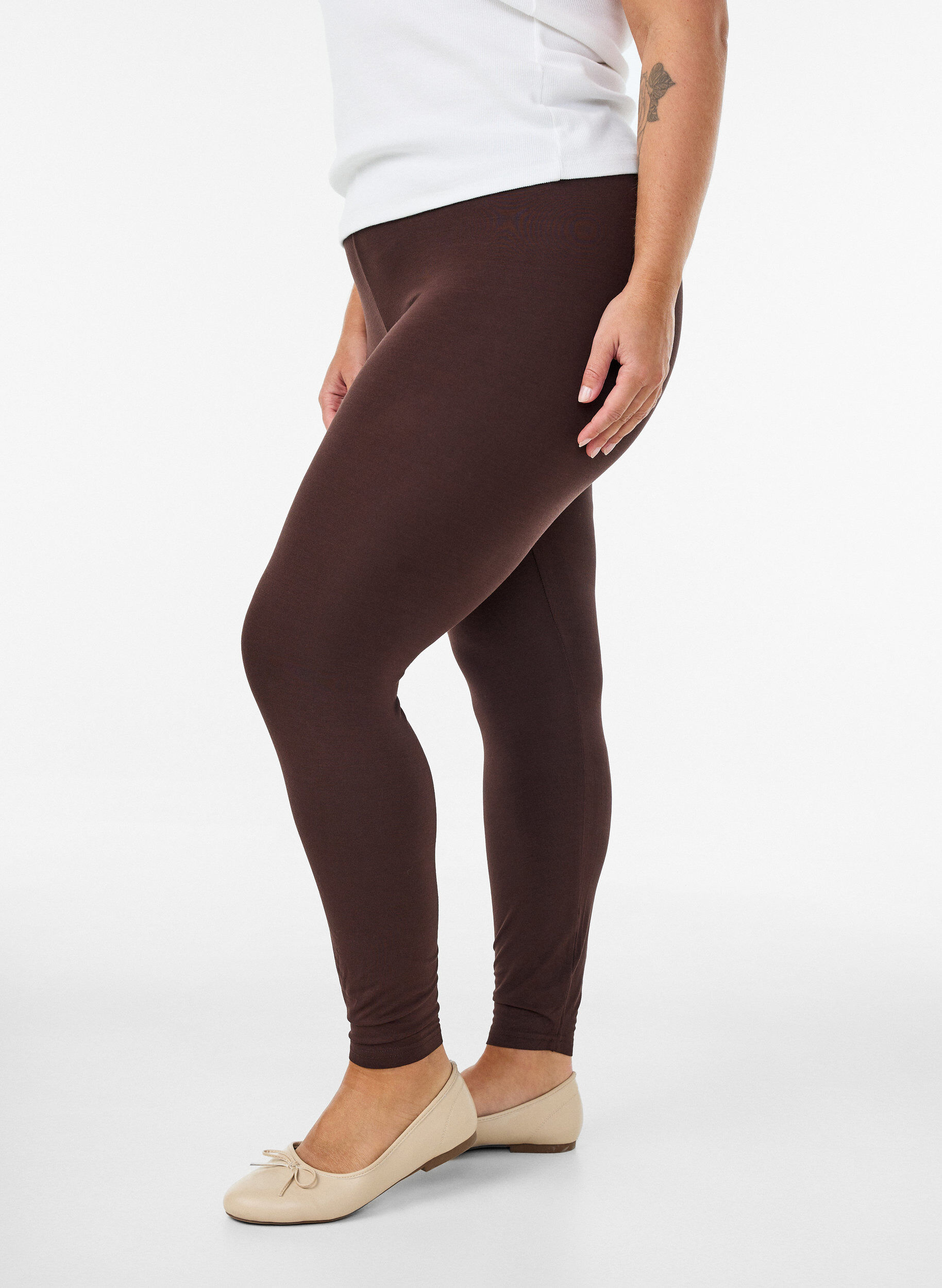 ZizziLeggings basiques en viscose, Marron, Model image number 0
