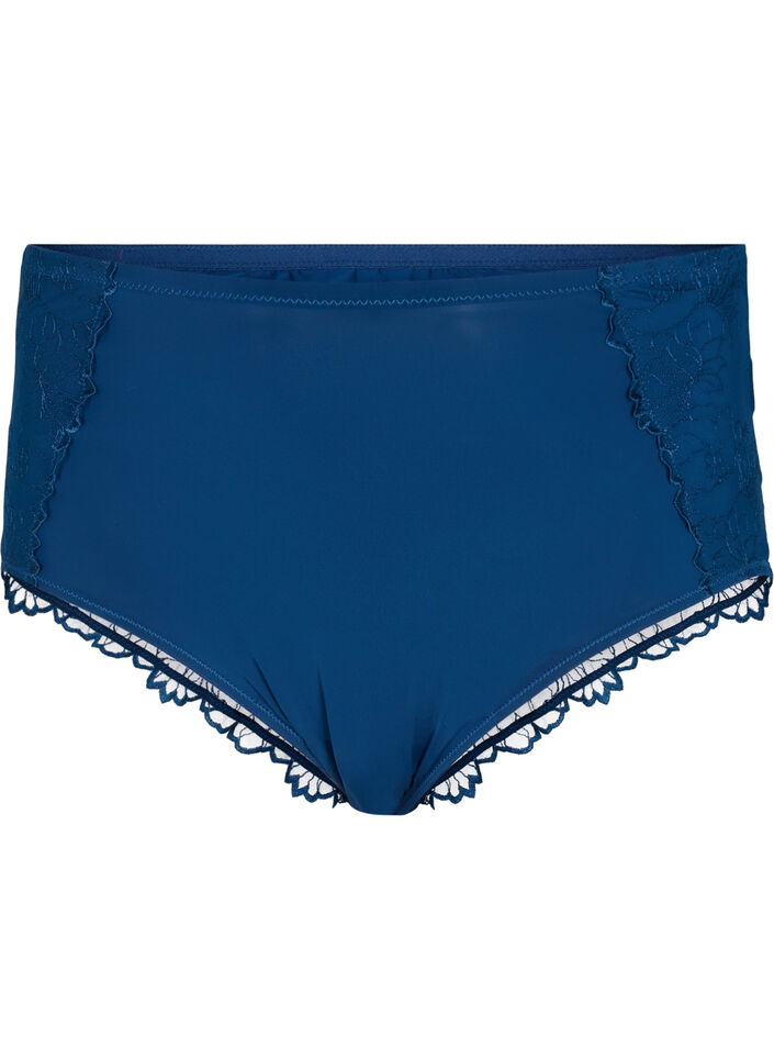 Culottes hipster avec dentelle et taille normale, Blue Opal, Packshot image number 0