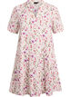 Robe courte &eacute;vas&eacute;e en mousseline de coton, Beige, Packshot image number 0