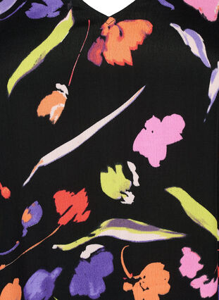Robe en viscose avec imprimé et manches 3/4, Faded Tulip AOP, Packshot image number 2