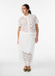 Jupe midi en dentelle avec taille &eacute;lastique, Blanc, Model image number 1