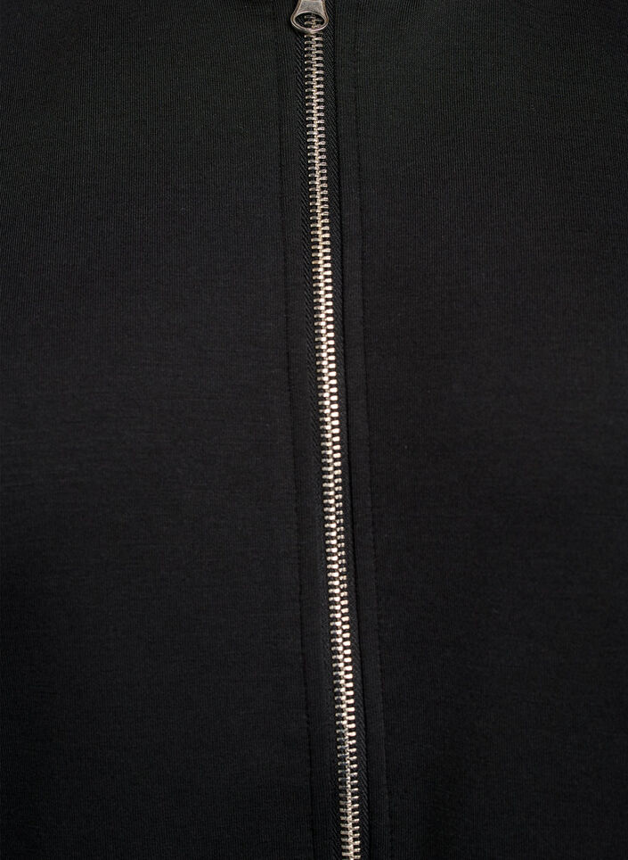 Cardigan bomber zipp&eacute;, Noir, Packshot image number 2