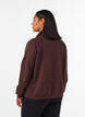 Cardigan sweat avec col montant et zip, Marron, Model image number 2