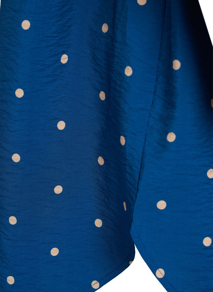 Robe courte avec col et poche poitrine, Bleu, Packshot image number 3
