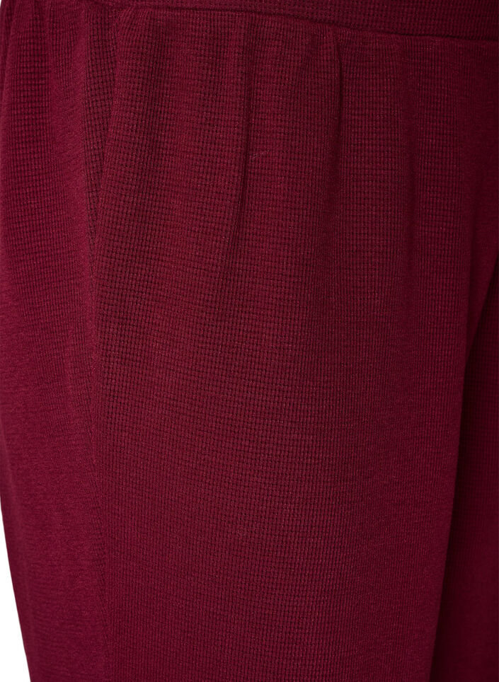Pantalon ample textur&eacute; &agrave; taille haute, Bordeaux, Packshot image number 2