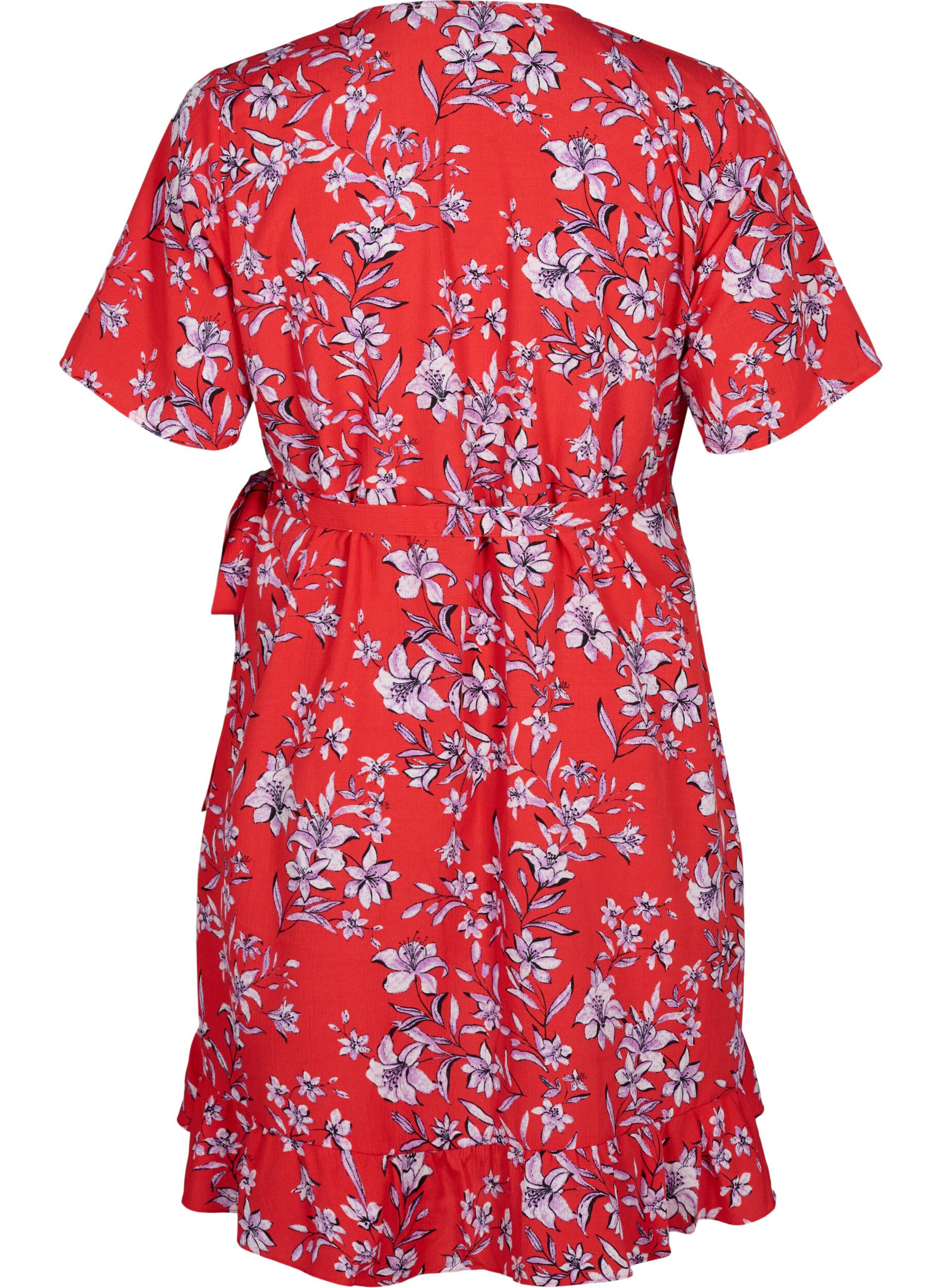 Zizzi FLASH - Robe portefeuille &agrave; manches courtes, Poinsettia Flower, Packshot image number 1