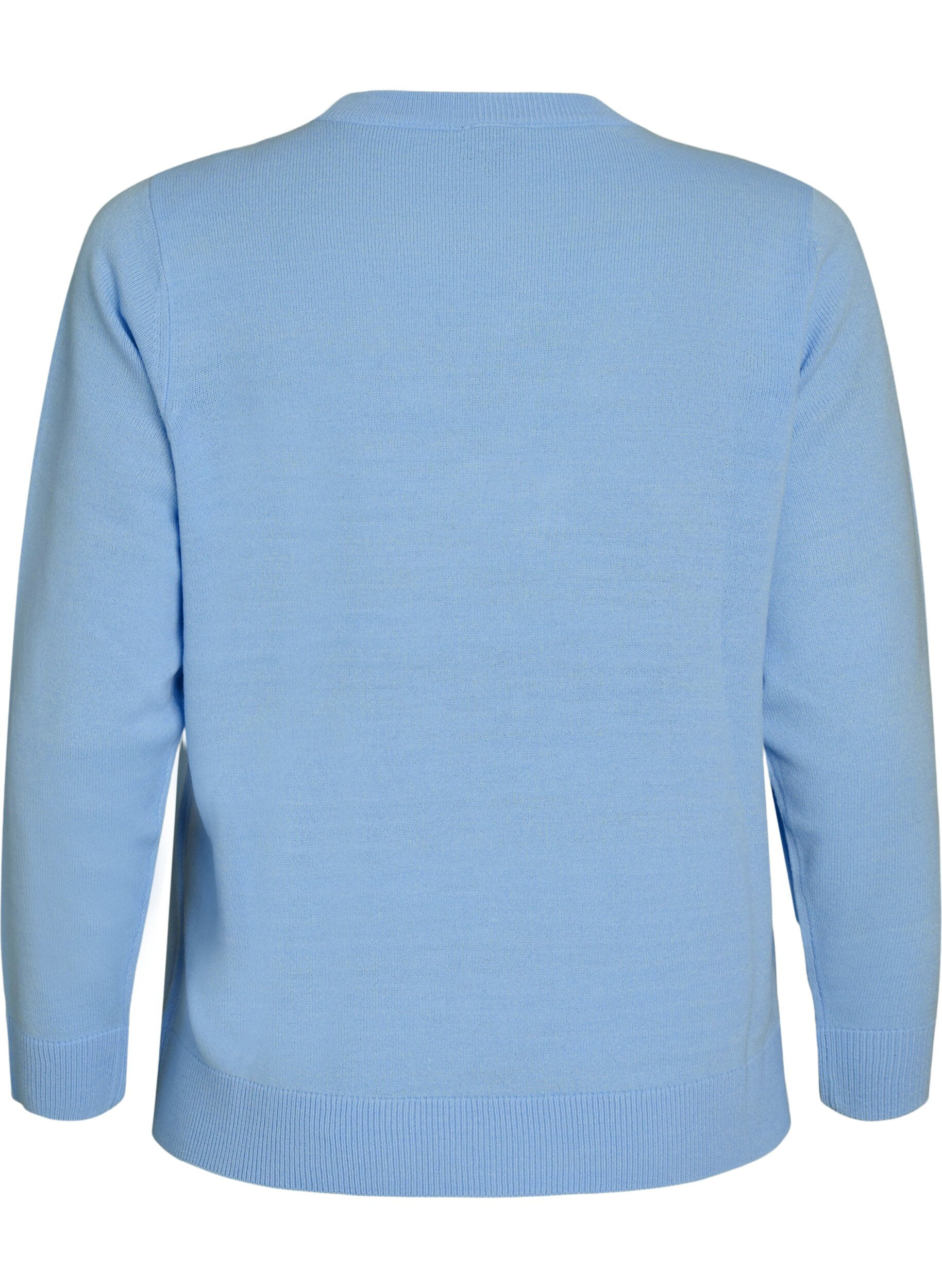 ZizziBlouse en maille avec motif de No&euml;l, Bleu Clair, Packshot image number 1