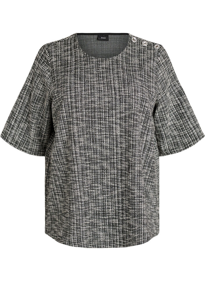 Blouse avec d&eacute;tail boutonn&eacute;, Vanille, Packshot image number 0