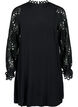 Robe en viscose avec manches en crochet, Black, Packshot image number 0