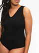 Maillot de bain avec texture en crêpe et effet enveloppant, Black, Model image number 2