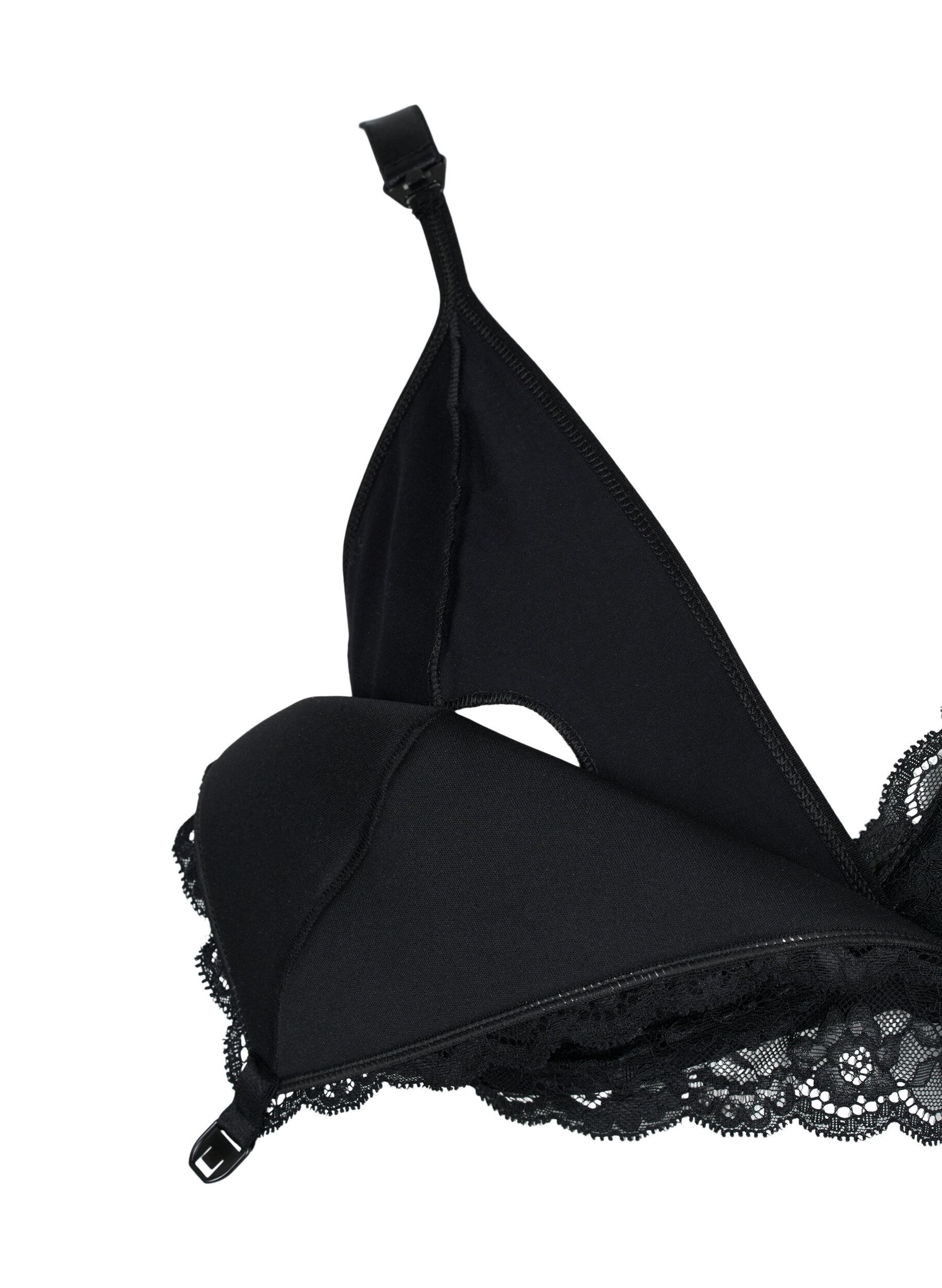 Zizzi Soutien-gorge d'allaitement avec dentelle, Noir, Packshot image number 3