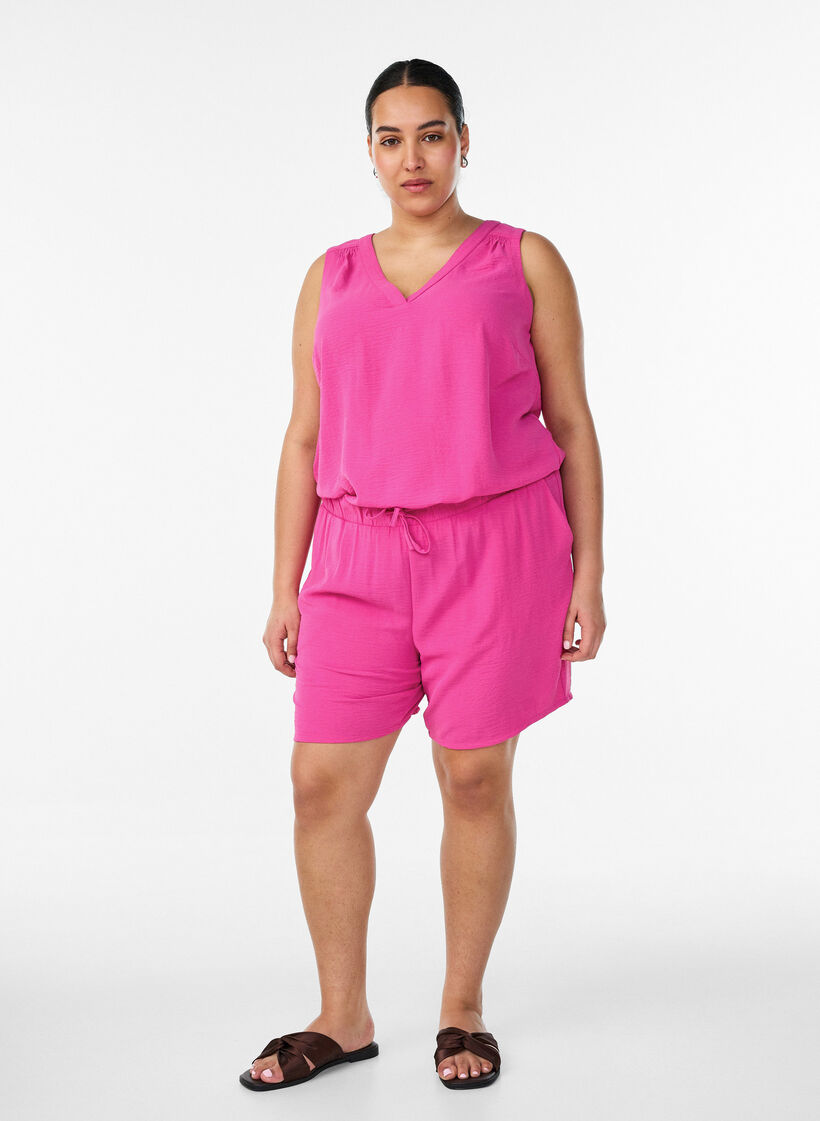 Short avec poches et ceinture &eacute;lastique, Rose, Model image number 1