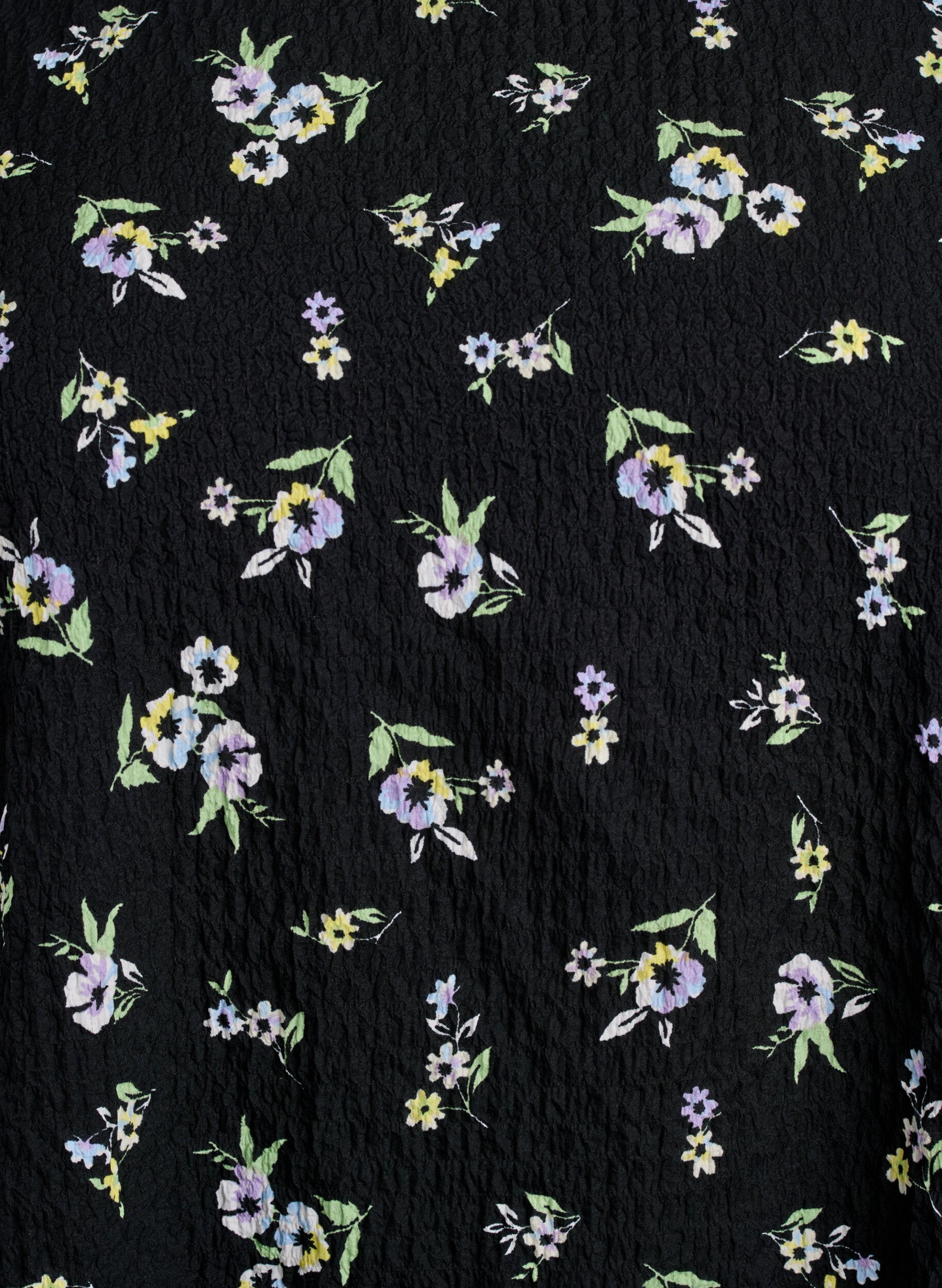 ZizziChemisier &agrave; manches courtes en tissu textur&eacute;, Noir, Packshot image number 2