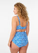 Culotte de bikini imprim&eacute;e et taille haute, Bleu, Model image number 1