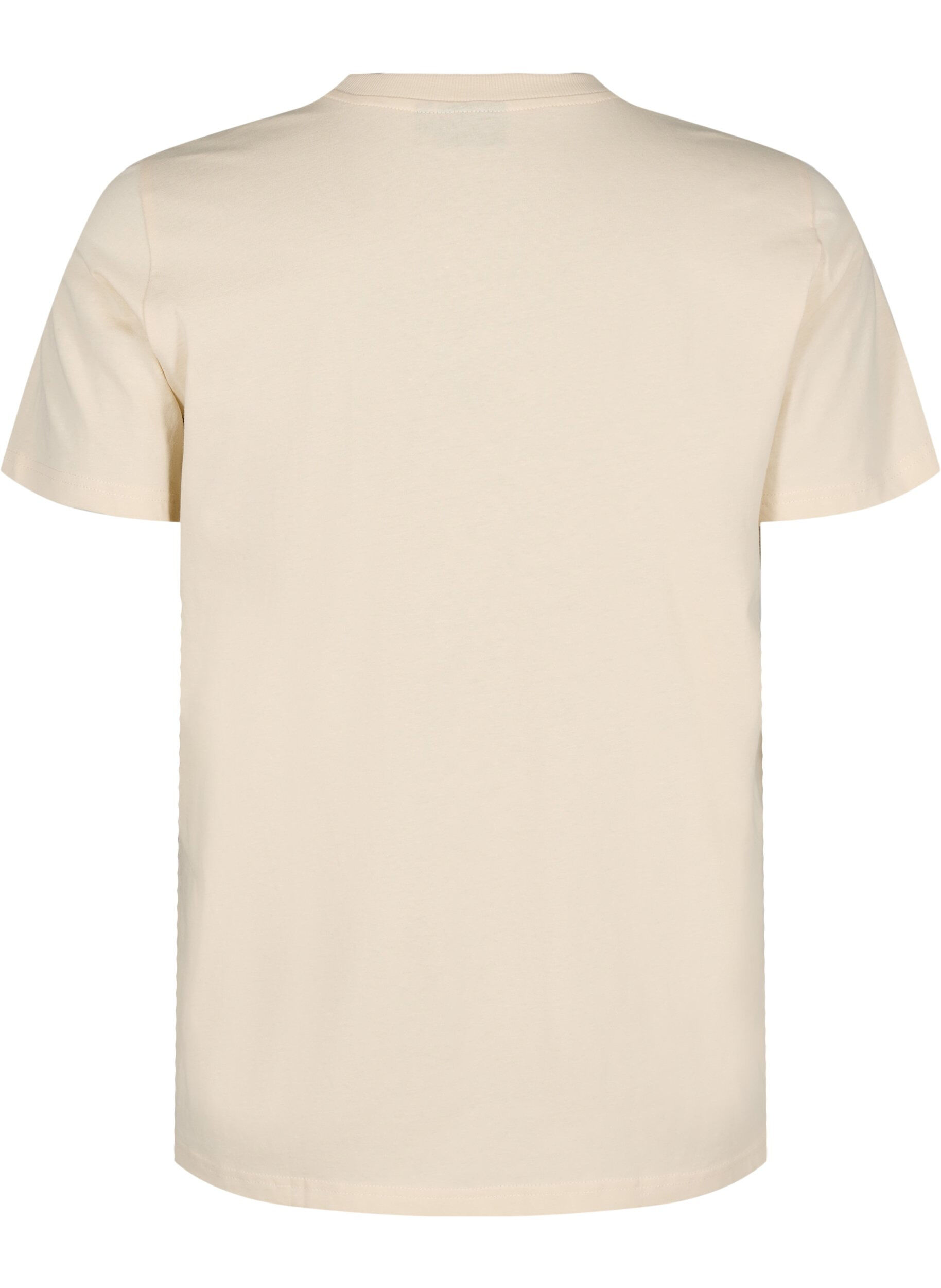 Zizzi T-shirt en coton avec imprim&eacute;, Beige, Packshot image number 1