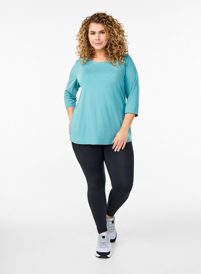 Haut de sport avec manches 3/4, Bleu, Model image number 1