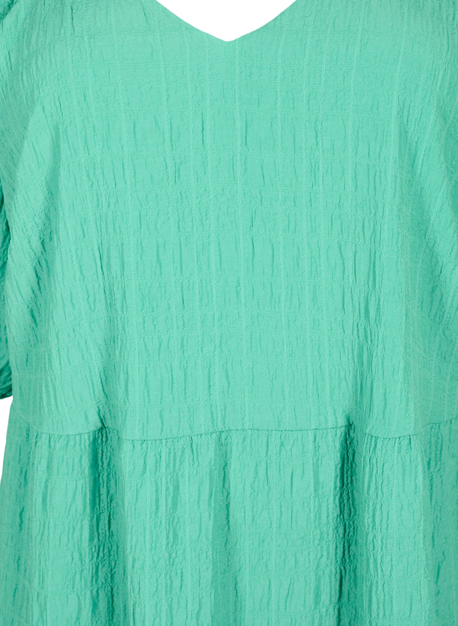 Zizzi Robe courte en forme de A avec un col en V, Deep Mint, Packshot image number 2