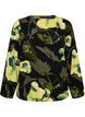 Blouse &agrave; fleurs avec col bateau et manches larges, Noir, Packshot image number 0