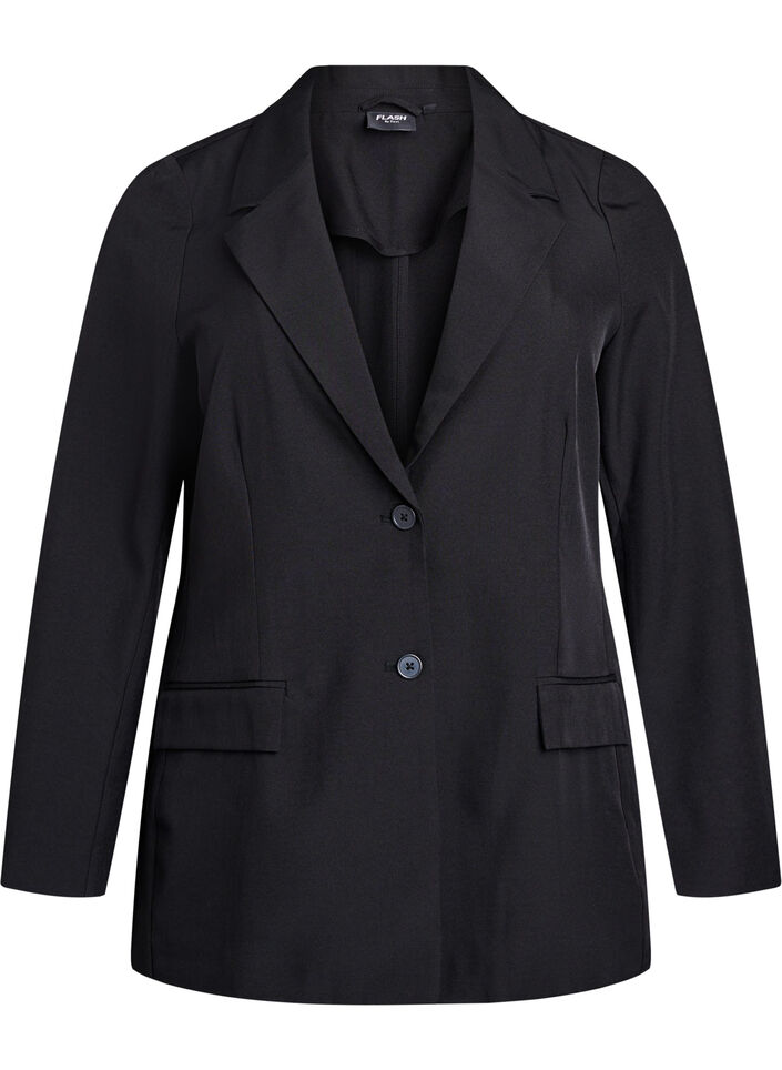 Blazer avec poches et fentes, Noir, Packshot image number 0