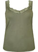 Top en viscose avec bord en dentelle, Vert, Packshot image number 0