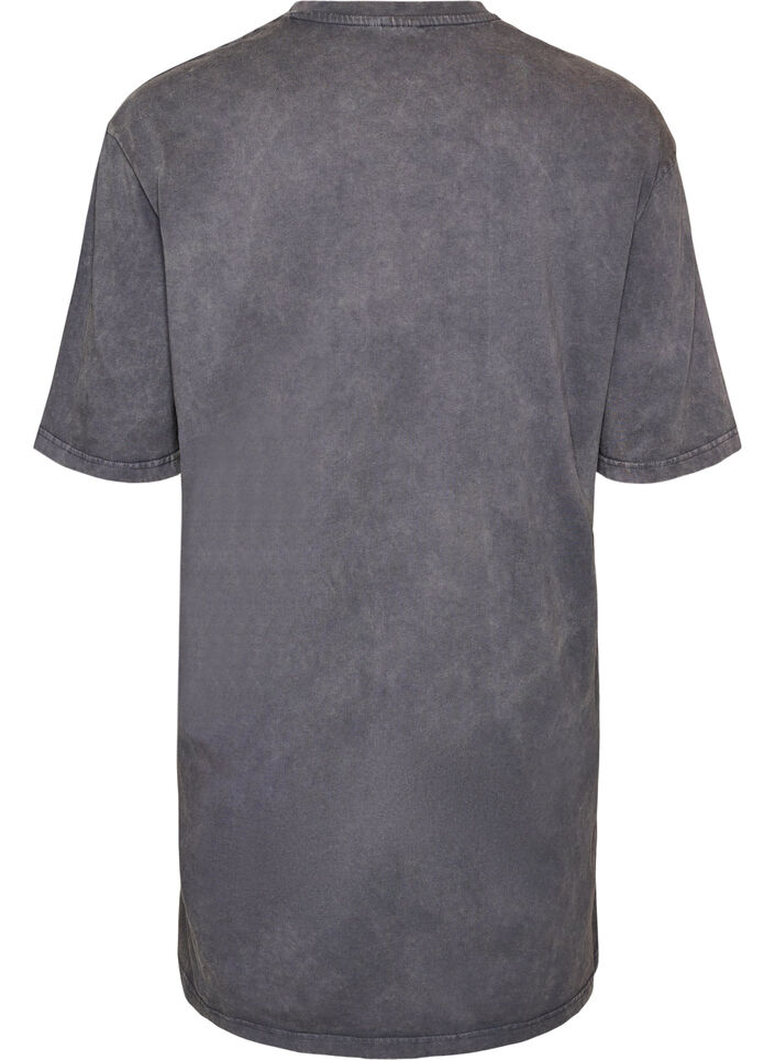 Robe T-shirt ample avec effet d&eacute;lav&eacute;, Gris, Packshot image number 1
