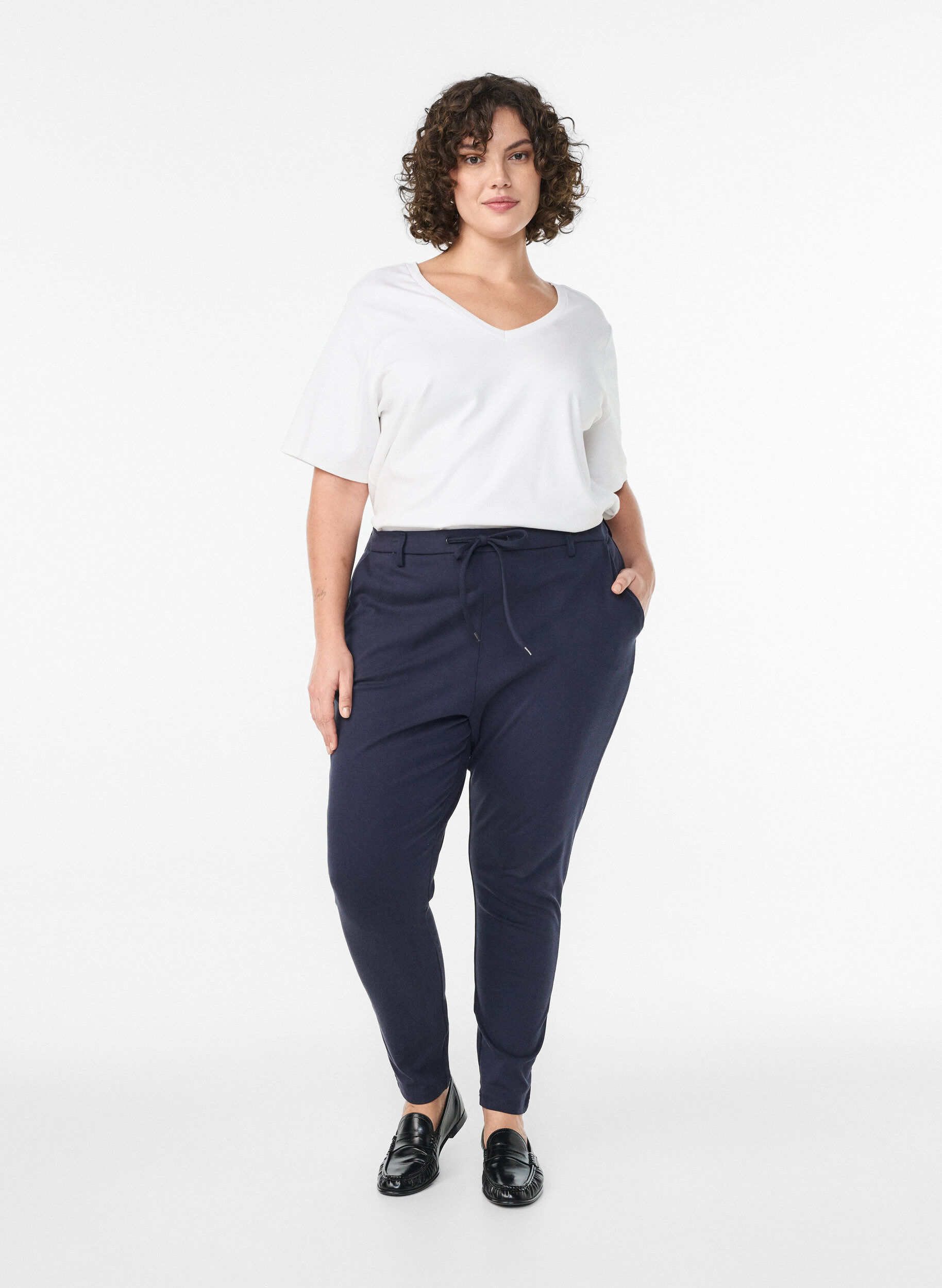 Zizzi Pantalon Maddison, Bleu, Model image number 0