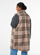 Gilet long à carreaux en tissu brossé, Beige, Model image number 2