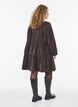 Robe en velours c&ocirc;tel&eacute; coupe A avec col montant, Marron, Model image number 2