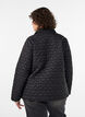 Veste l&eacute;g&egrave;rement matelass&eacute;e &agrave; surpiq&ucirc;res d&eacute;coratives, Noir, Model image number 2