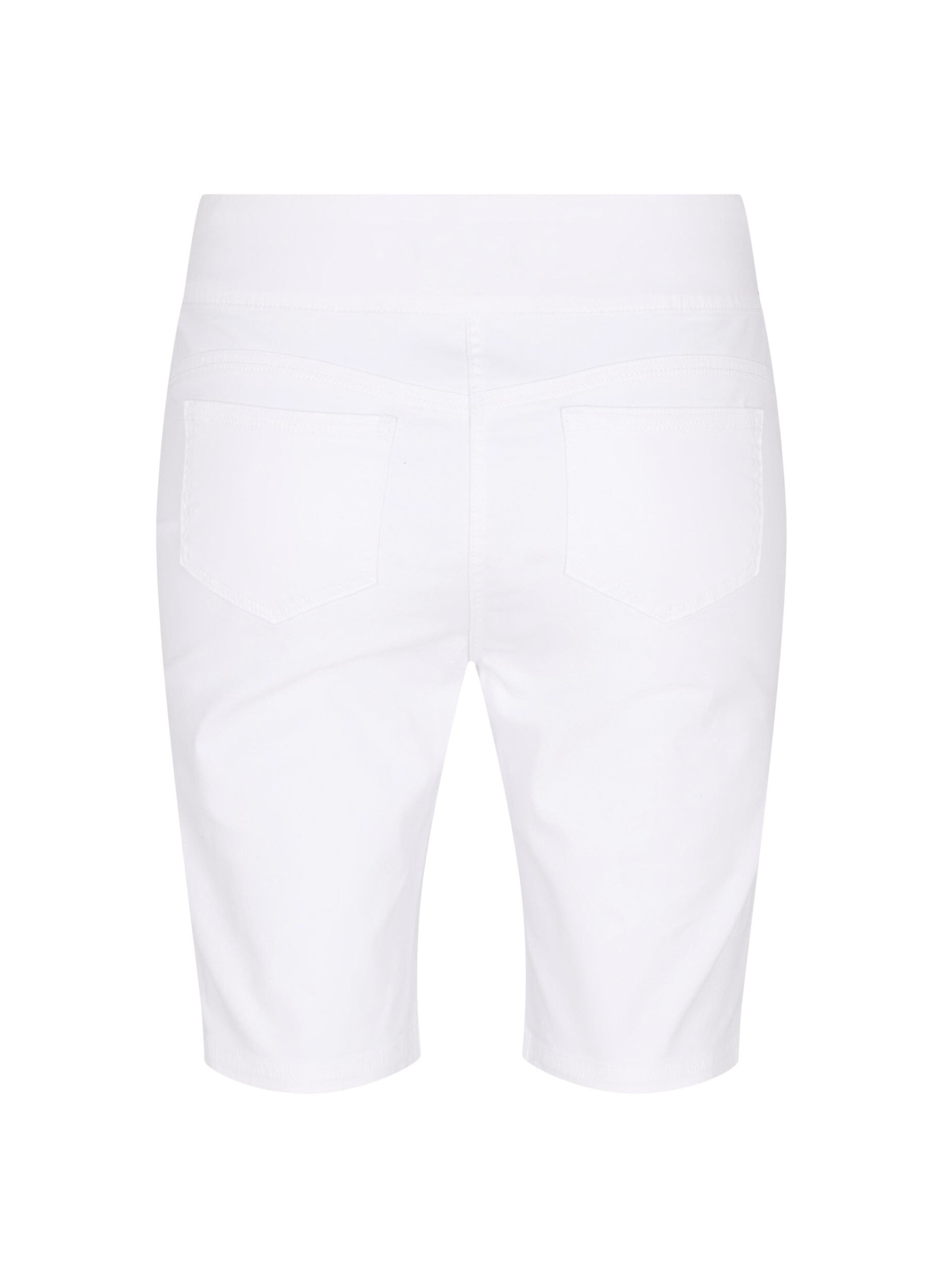 Zizzi Short moulant avec poches arri&egrave;re, White, Packshot image number 1