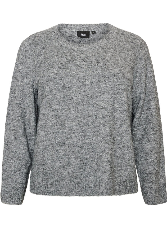 Pull ample &agrave; col rond, Gris, Packshot image number 0