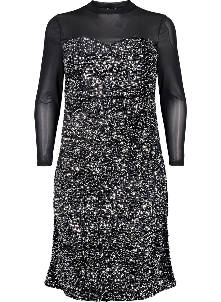 Robe à paillettes, Black w. Silver, Packshot image number 0