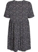 Robe &agrave; manches courtes coupe trap&egrave;ze avec d&eacute;coupes, Noir, Packshot image number 1