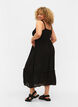 Robe midi en viscose avec smock, Black, Model image number 1