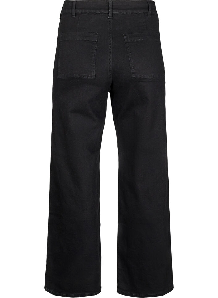 Jean large taille haute, Noir, Packshot image number 1