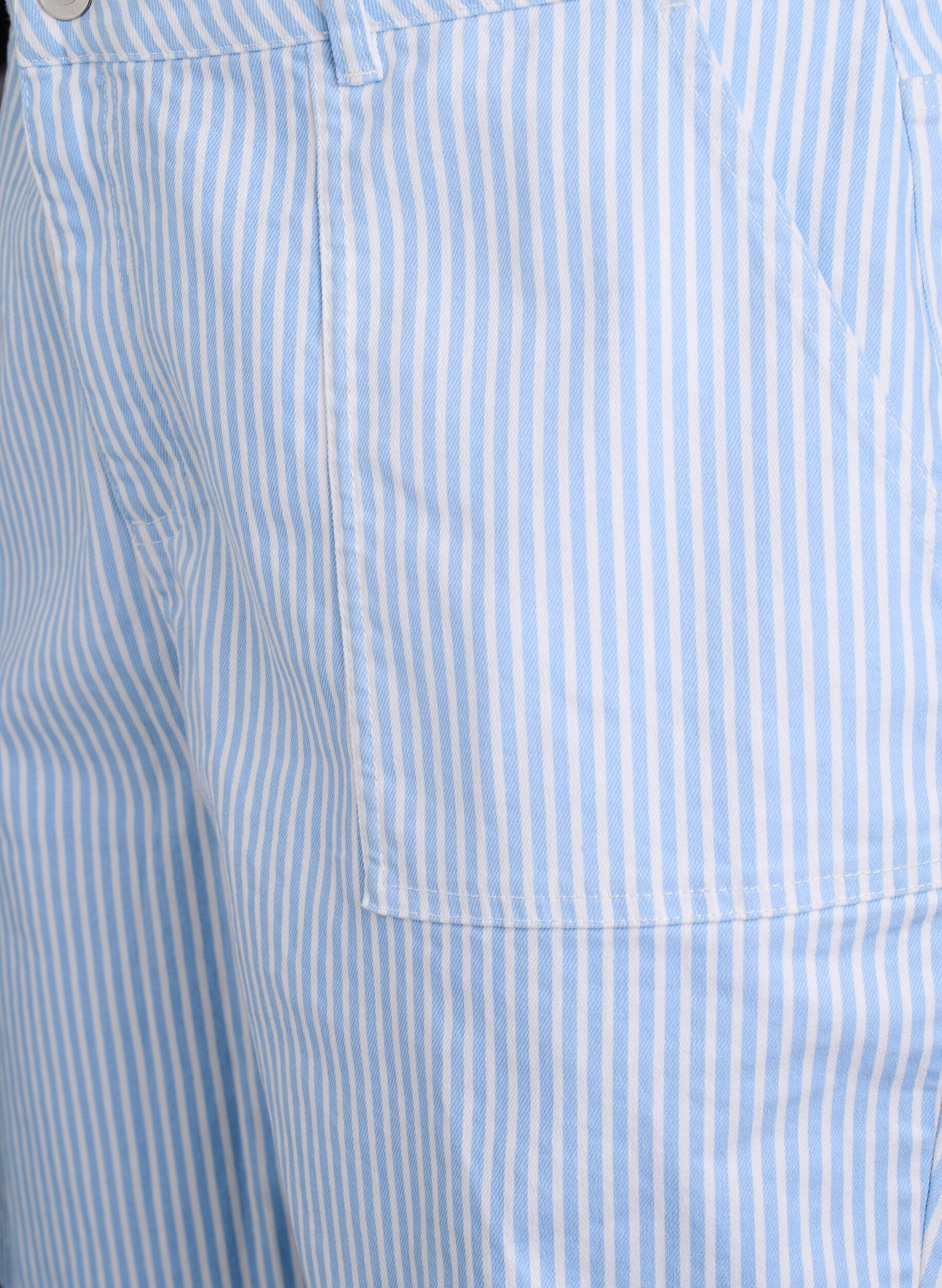 Zizzi Bermuda ray&eacute; &agrave; taille haute, Bleu Clair, Packshot image number 2