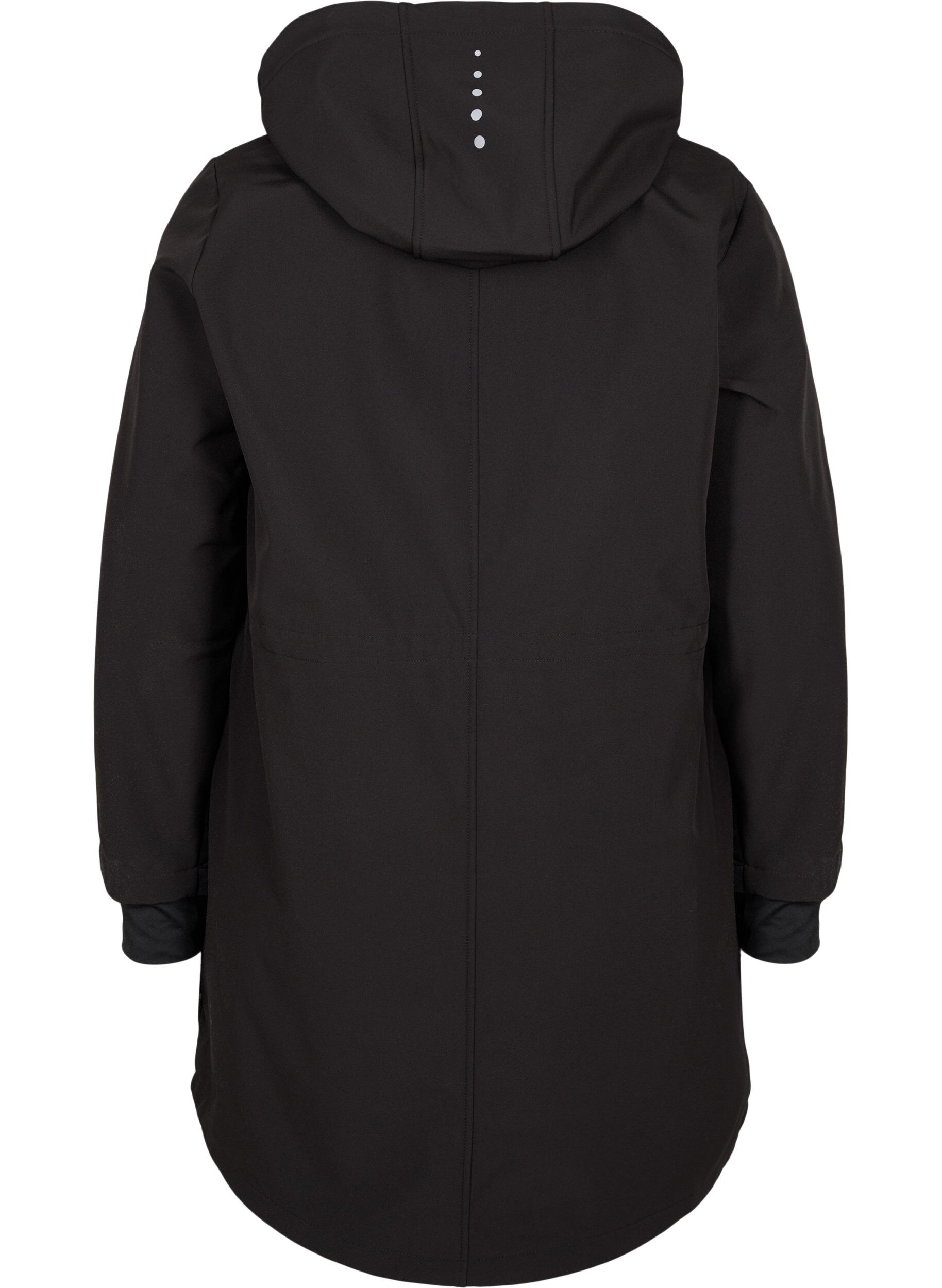 Zizzi Veste softshell polaire, Black Solid, Packshot image number 1